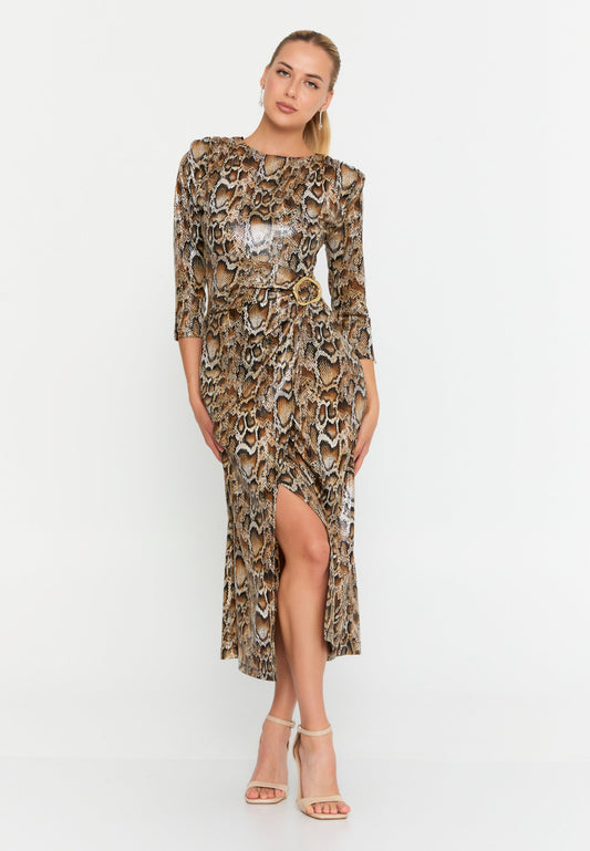 Long Sleeve Midi Lycra Column Regular Casual Dress Unit Price: €30