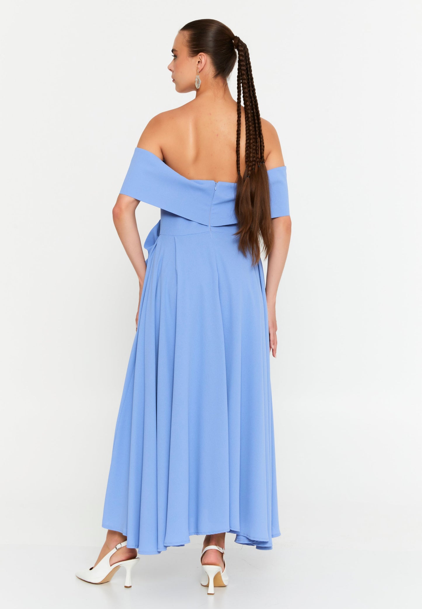 Off Shoulder Midi Polyester Column Regular Evening Dress Unit Price: €37