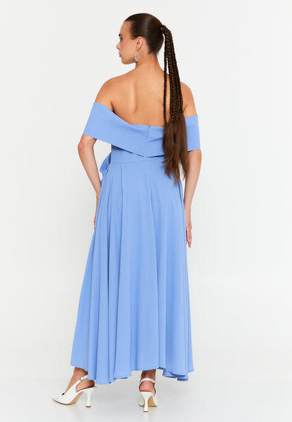 Off Shoulder Midi Polyester Column Regular Evening Dress Unit Price: €37