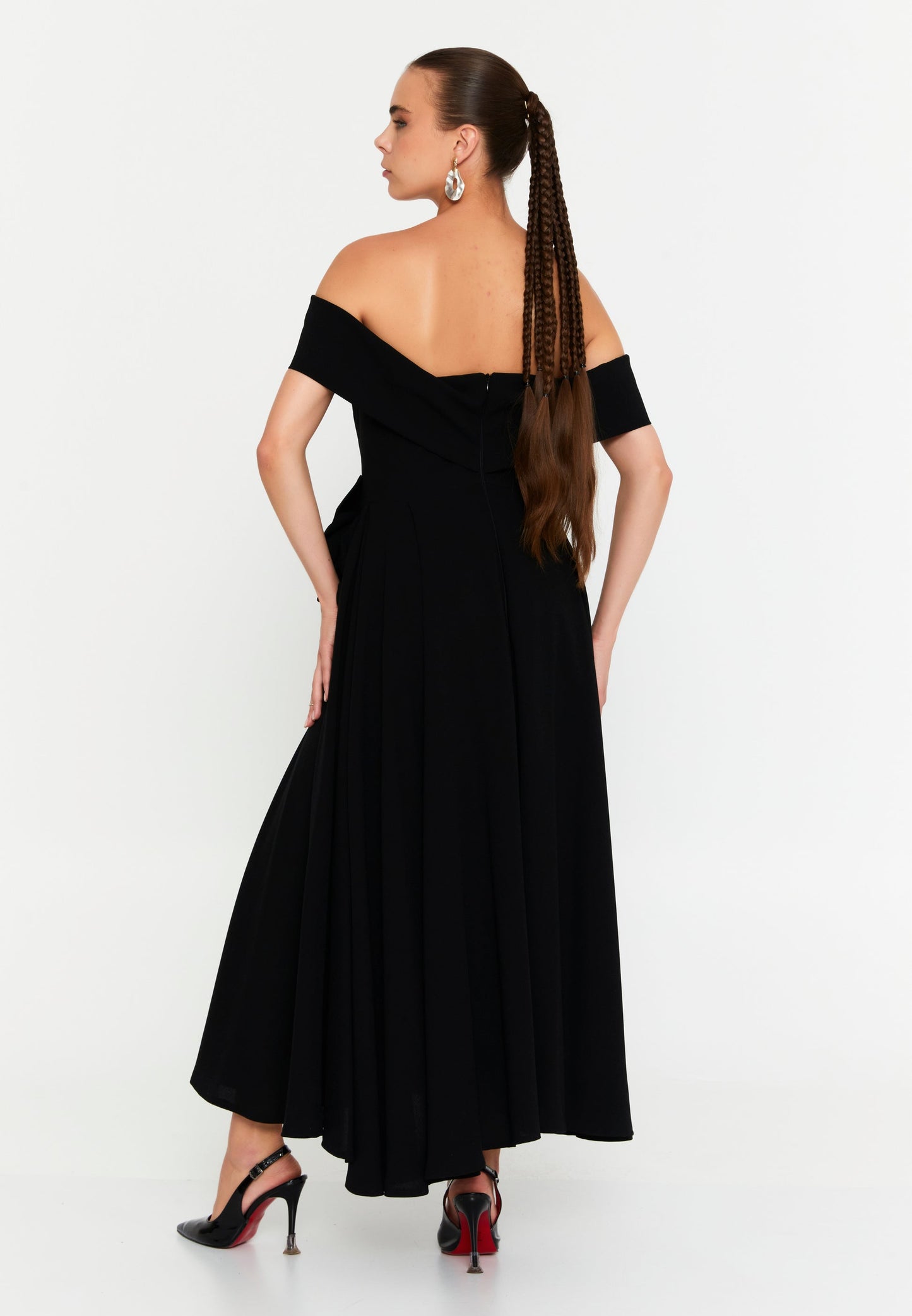 Off Shoulder Midi Polyester Column Regular Evening Dress Unit Price: €37