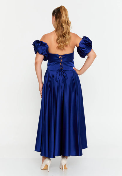 Off Shoulder Midi Polyester Column Plus Size Wedding Guest Dress Unit Price: €60