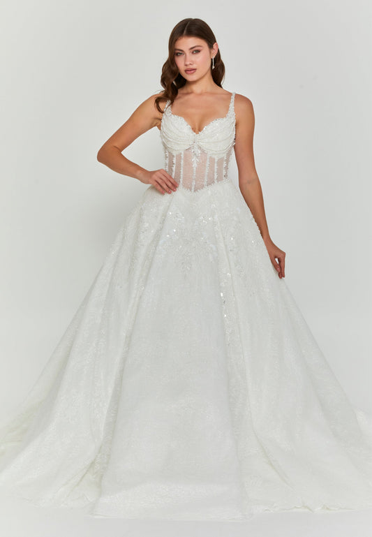 Sleeveless Maxi Tulle Regular Wedding Dress Unit Price: €530