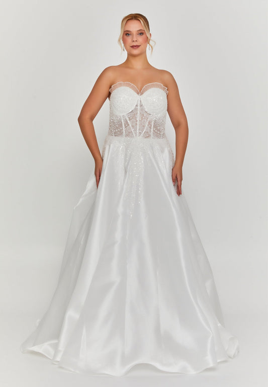 Strapless Maxi Polyester Plus Size Wedding Dress Unit Price: €320