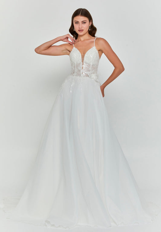 Sleeveless Maxi Polyester Regular Wedding Dress Unit Price: €210