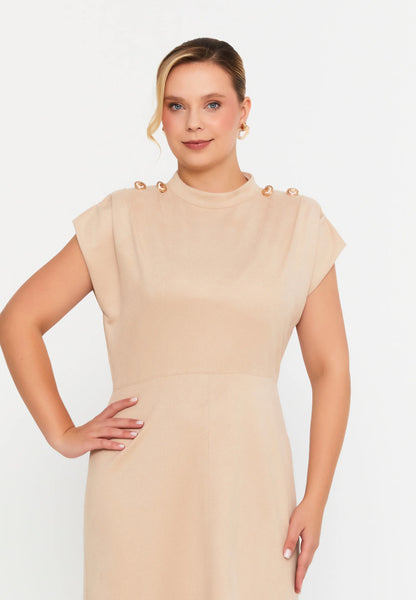 Short Sleeve Midi Polyester Column Plus Size Evening Dress Unit Price: €31