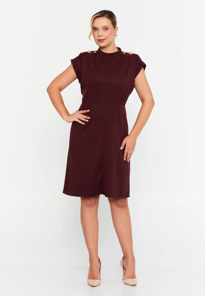 Short Sleeve Midi Polyester Column Plus Size Evening Dress Unit Price: €31