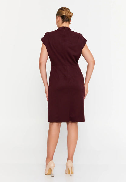 Short Sleeve Midi Polyester Column Plus Size Evening Dress Unit Price: €31