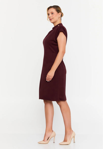 Short Sleeve Midi Polyester Column Plus Size Evening Dress Unit Price: €31