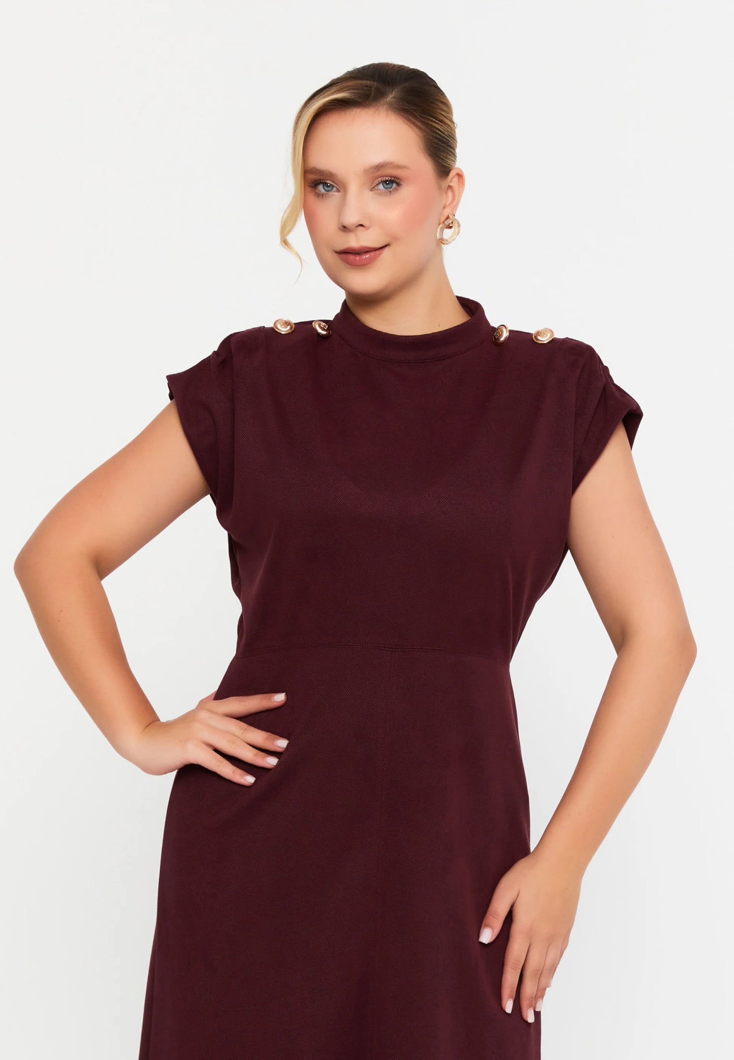 Short Sleeve Midi Polyester Column Plus Size Evening Dress Unit Price: €31