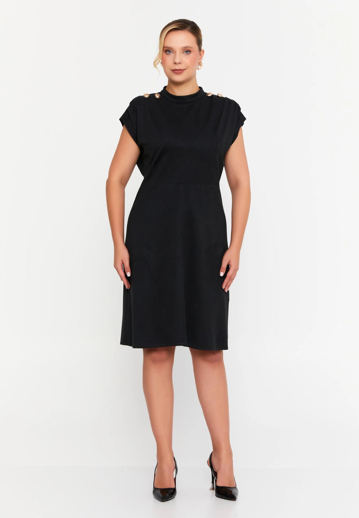 Short Sleeve Midi Polyester Column Plus Size Evening Dress Unit Price: €31