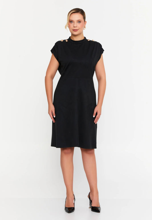 Short Sleeve Midi Polyester Column Plus Size Evening Dress Unit Price: €31