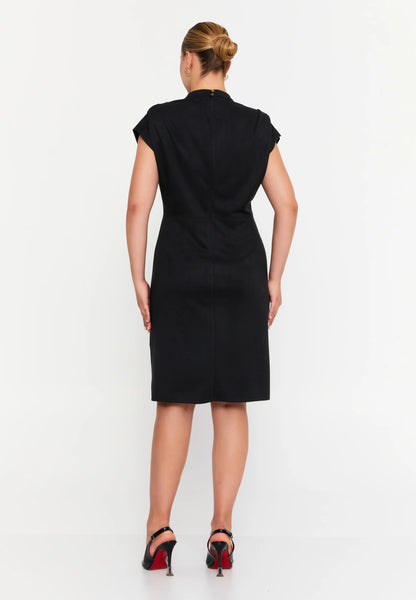 Short Sleeve Midi Polyester Column Plus Size Evening Dress Unit Price: €31