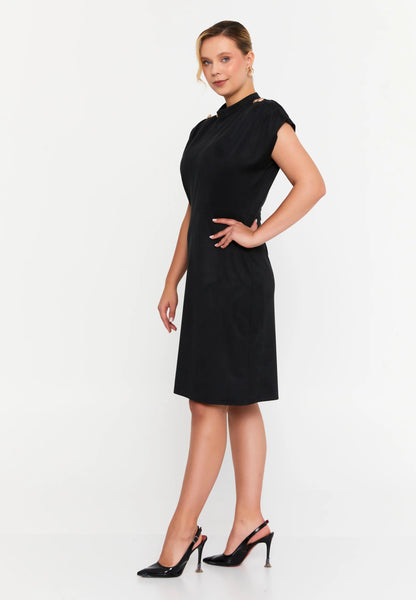 Short Sleeve Midi Polyester Column Plus Size Evening Dress Unit Price: €31