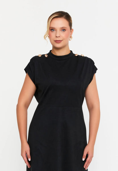 Short Sleeve Midi Polyester Column Plus Size Evening Dress Unit Price: €31