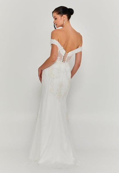 Off Shoulder Maxi Tulle Regular Wedding Dress Unit Price: €300