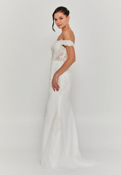 Off Shoulder Maxi Tulle Regular Wedding Dress Unit Price: €300