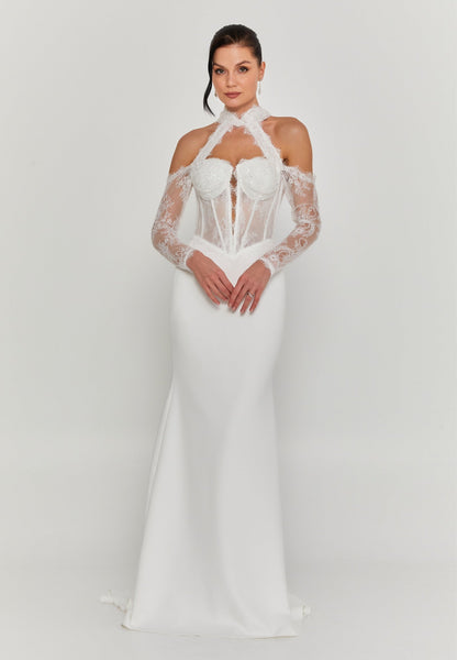 Sleeveless Maxi Cotton Regular Wedding Dress Unit Price: €300