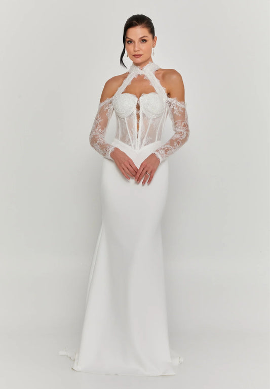 Sleeveless Maxi Cotton Regular Wedding Dress Unit Price: €300