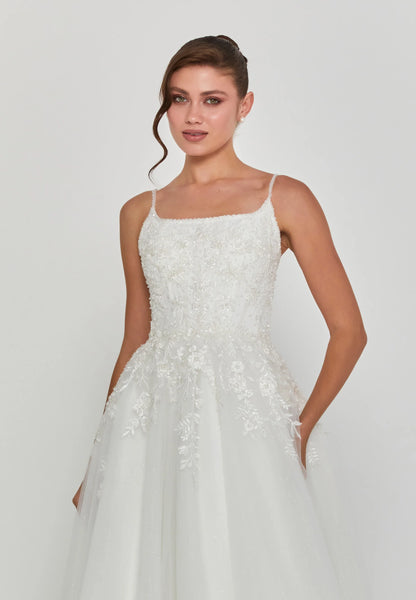 Sleeveless Maxi Tulle Regular Wedding Dress Unit Price: €240