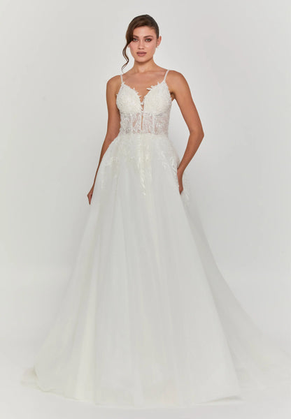 Sleeveless Maxi Tulle Regular Wedding Dress Unit Price: €240
