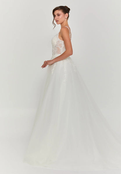 Sleeveless Maxi Tulle Regular Wedding Dress Unit Price: €240