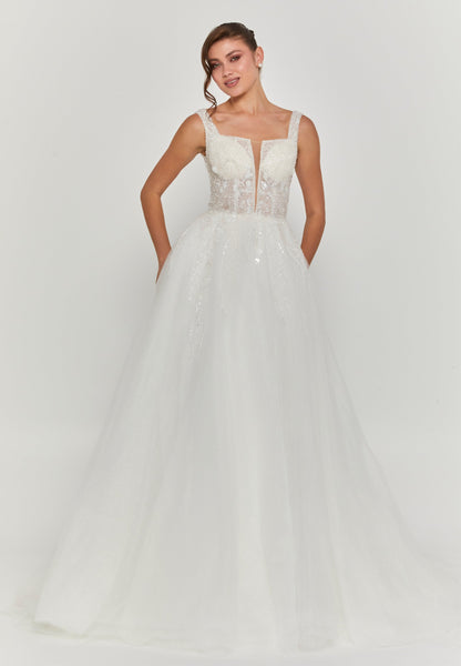 Sleeveless Maxi Tulle Regular Wedding Dress Unit Price: €240
