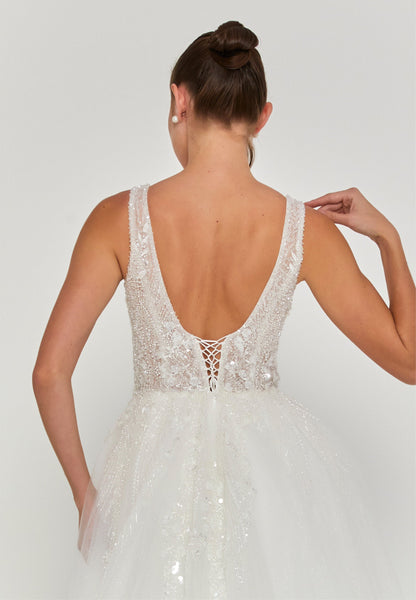 Sleeveless Maxi Tulle Regular Wedding Dress Unit Price: €240