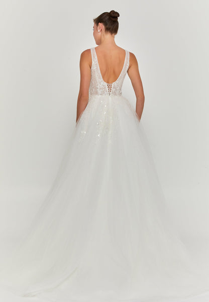 Sleeveless Maxi Tulle Regular Wedding Dress Unit Price: €240
