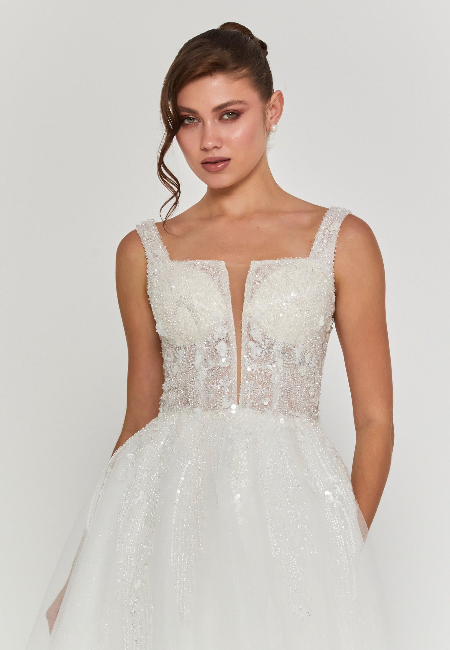 Sleeveless Maxi Tulle Regular Wedding Dress Unit Price: €240