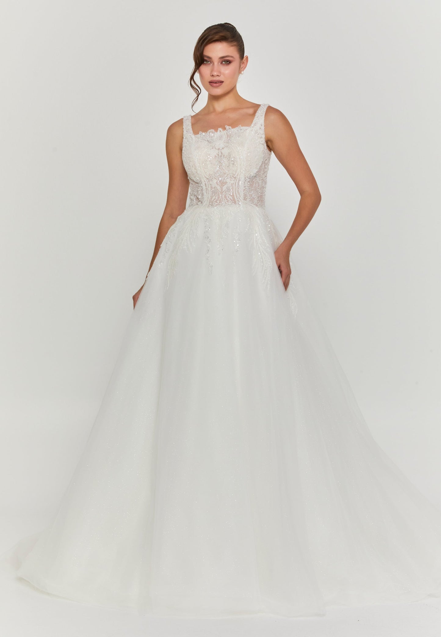 Sleeveless Maxi Tulle Regular Wedding Dress Unit Price: €240