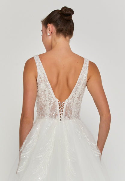 Sleeveless Maxi Tulle Regular Wedding Dress Unit Price: €240