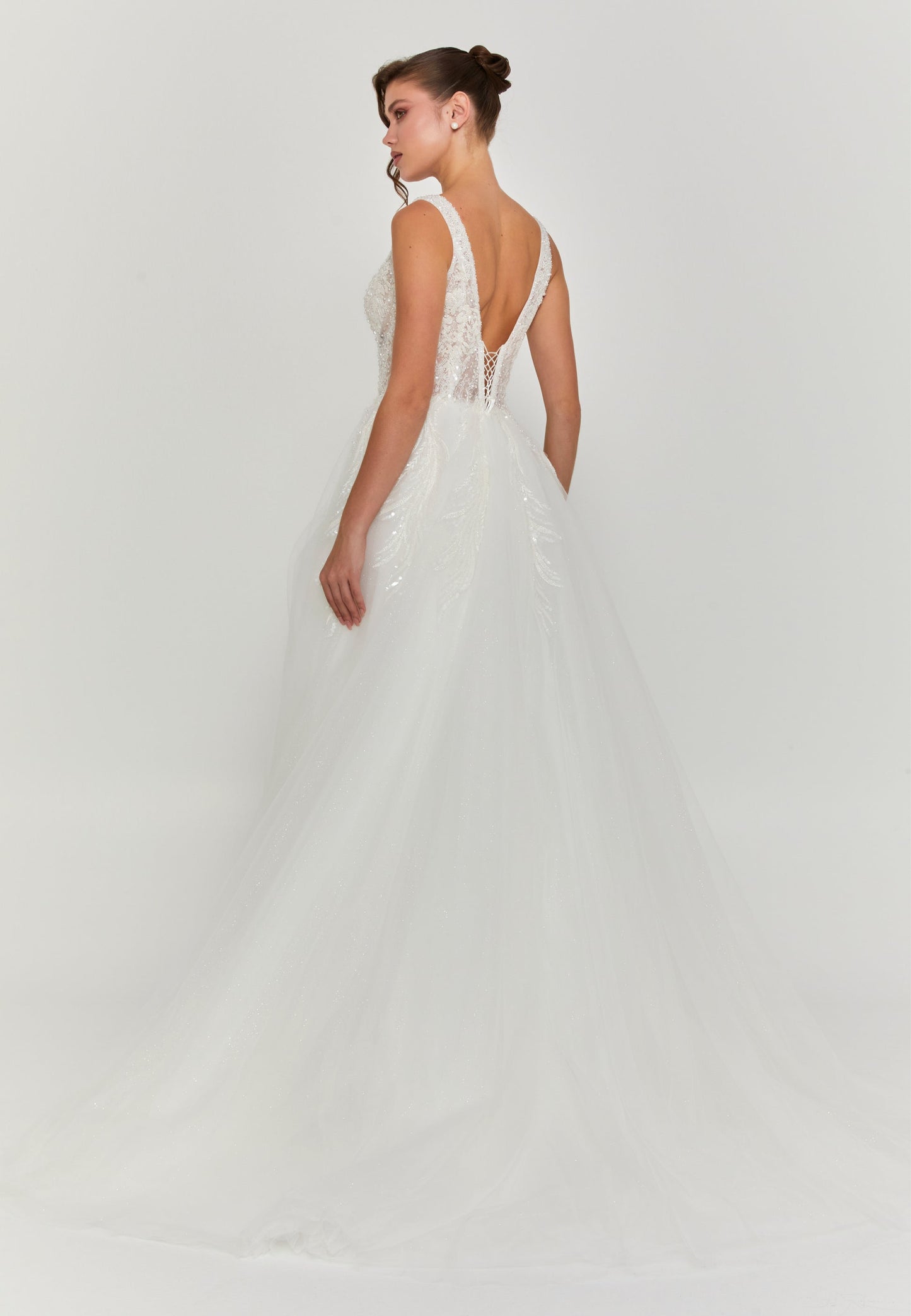 Sleeveless Maxi Tulle Regular Wedding Dress Unit Price: €240