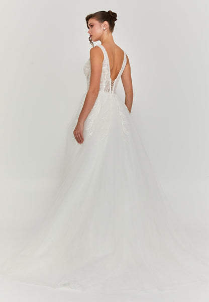 Sleeveless Maxi Tulle Regular Wedding Dress Unit Price: €240