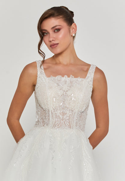 Sleeveless Maxi Tulle Regular Wedding Dress Unit Price: €240