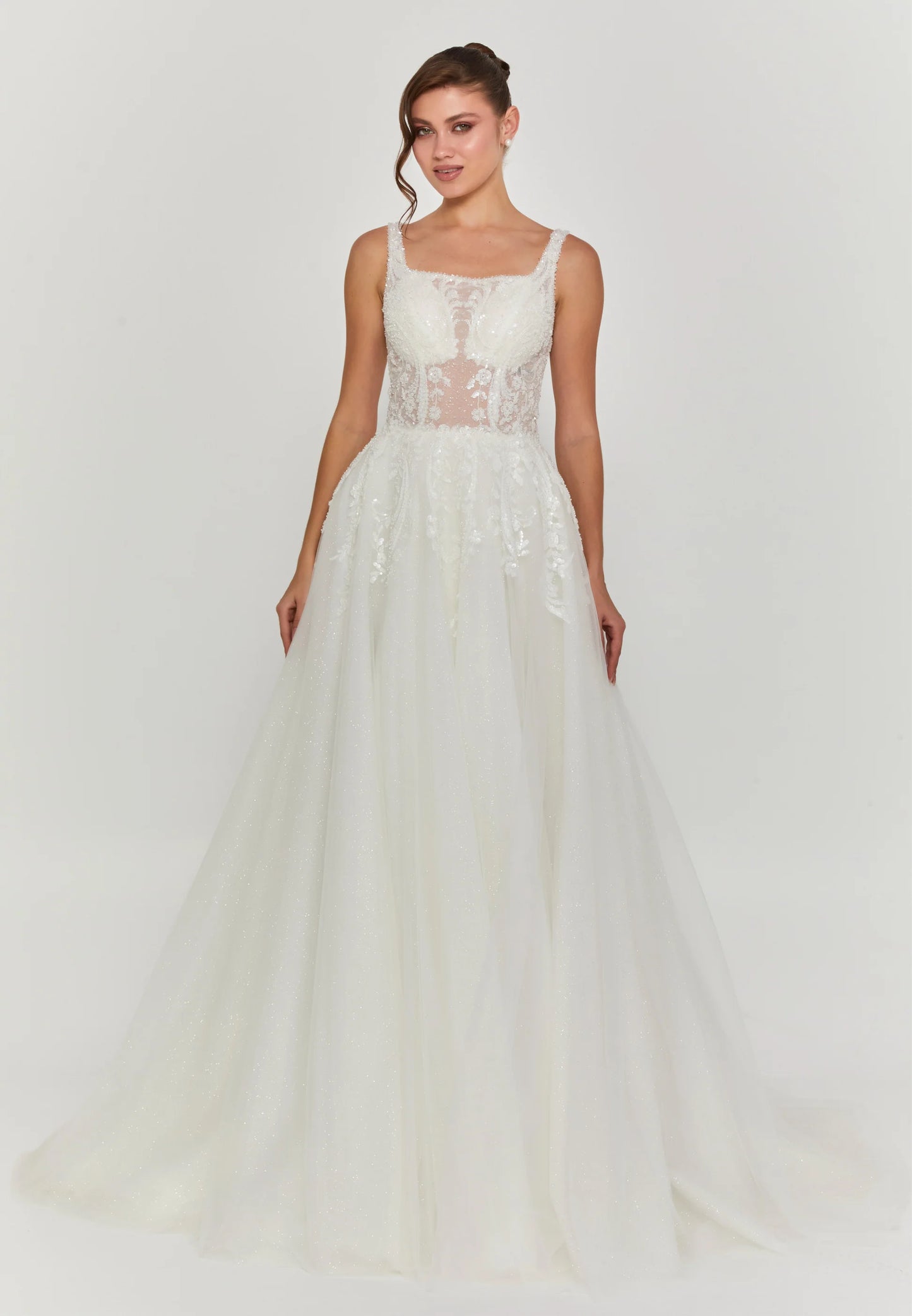 Sleeveless Maxi Tulle Regular Wedding Dress Unit Price: €240