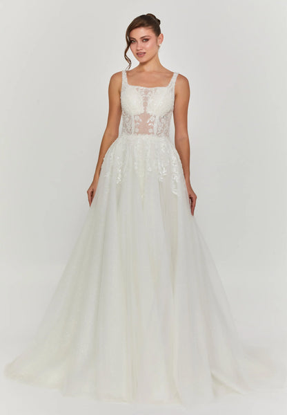 Sleeveless Maxi Tulle Regular Wedding Dress Unit Price: €240