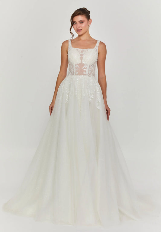 Sleeveless Maxi Tulle Regular Wedding Dress Unit Price: €240