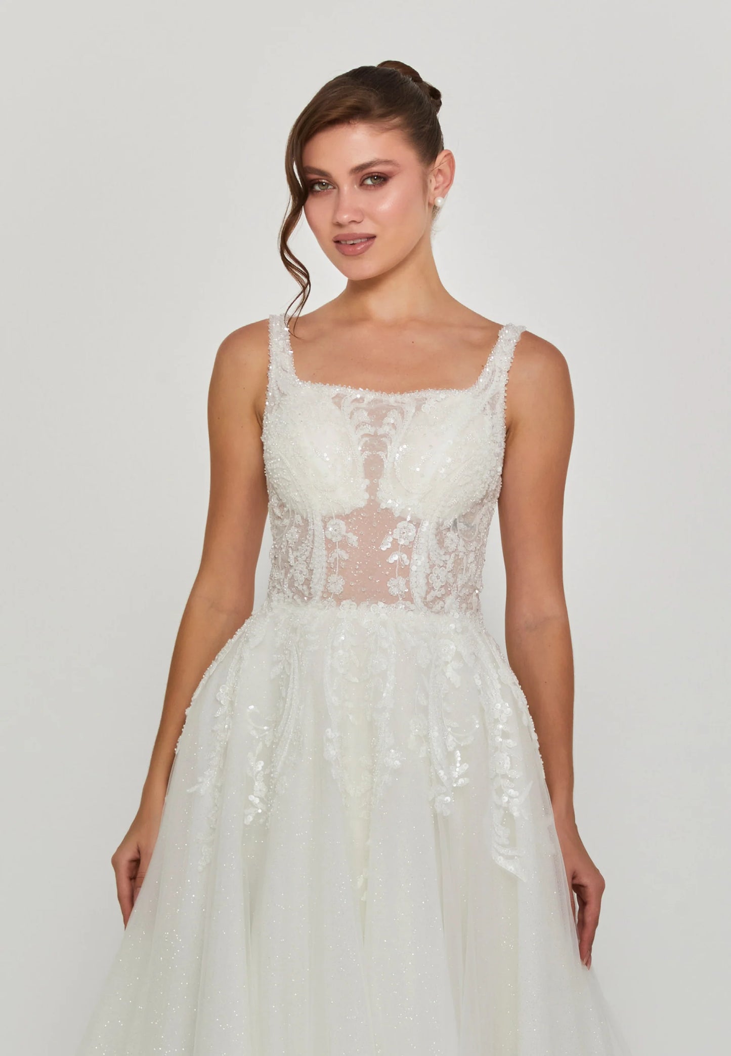 Sleeveless Maxi Tulle Regular Wedding Dress Unit Price: €240