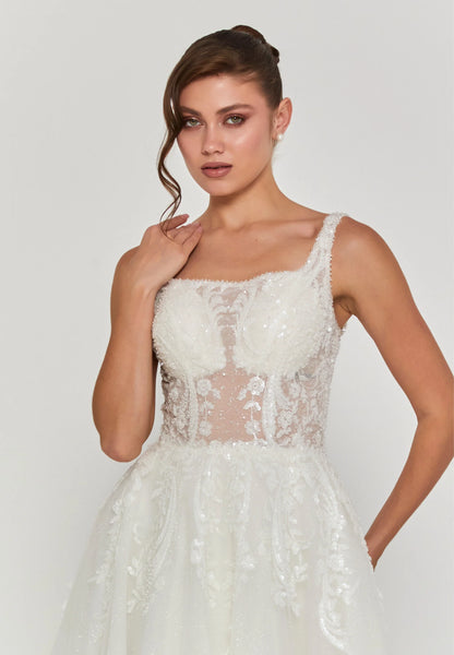 Sleeveless Maxi Tulle Regular Wedding Dress Unit Price: €240