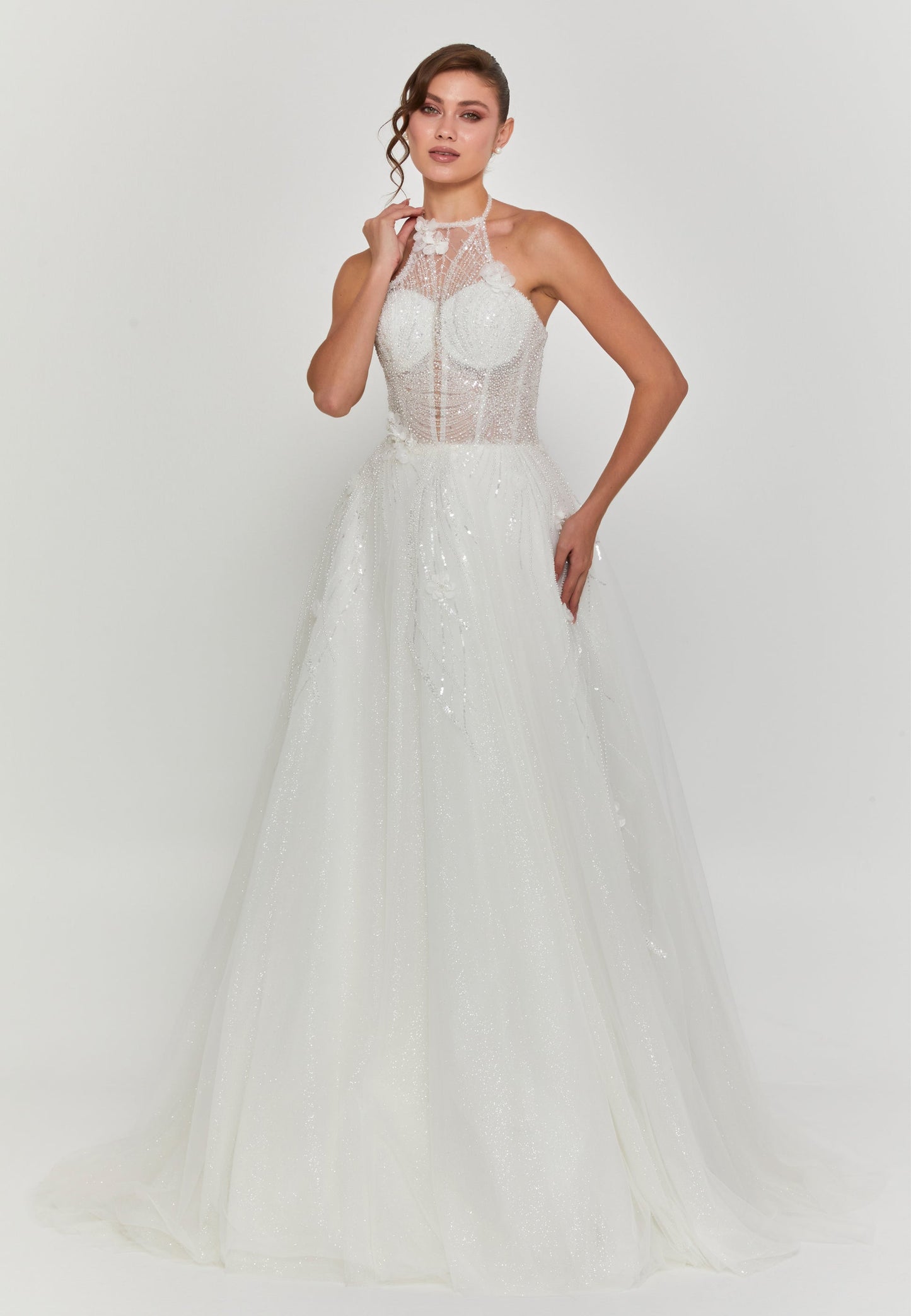 Sleeveless Maxi Tulle Regular Wedding Dress Unit Price: €240