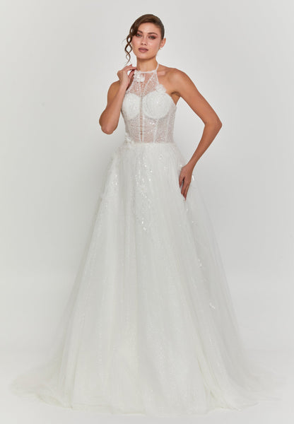 Sleeveless Maxi Tulle Regular Wedding Dress Unit Price: €240