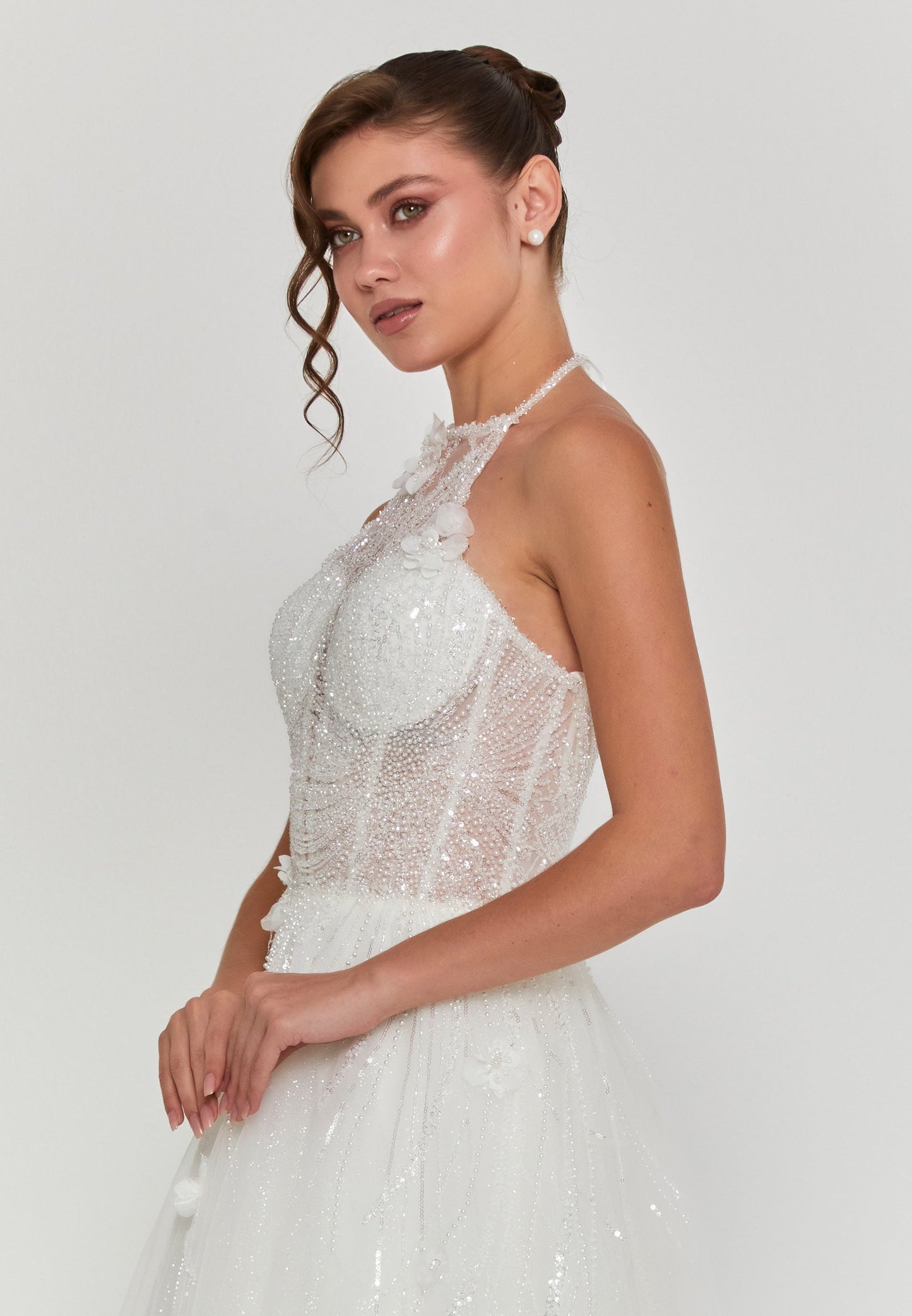 Sleeveless Maxi Tulle Regular Wedding Dress Unit Price: €240