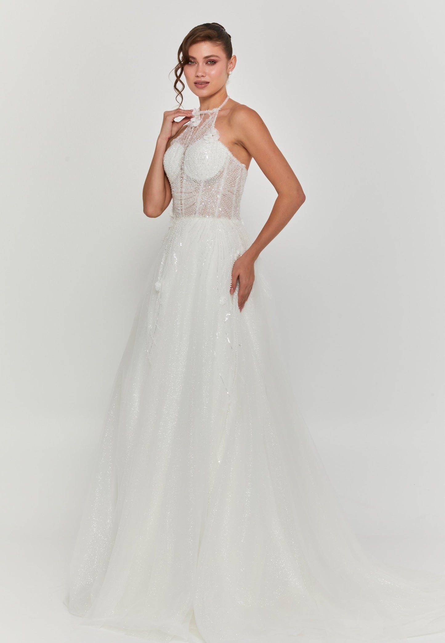 Sleeveless Maxi Tulle Regular Wedding Dress Unit Price: €240