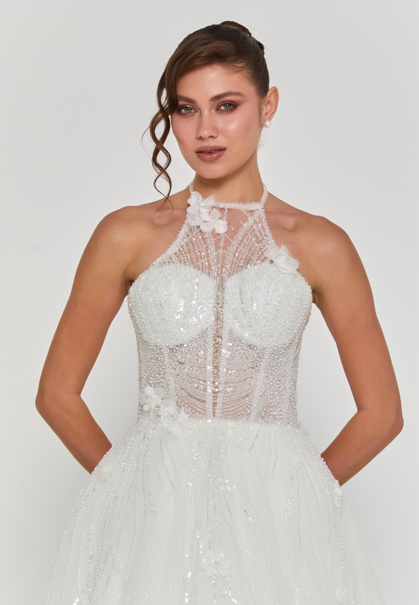 Sleeveless Maxi Tulle Regular Wedding Dress Unit Price: €240