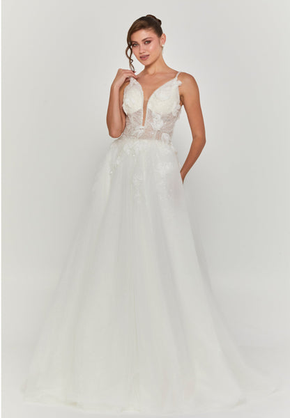 Sleeveless Maxi Tulle Regular Wedding Dress Unit Price: €240