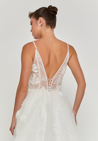 Sleeveless Maxi Tulle Regular Wedding Dress Unit Price: €240