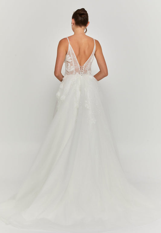 Sleeveless Maxi Tulle Regular Wedding Dress Unit Price: €240