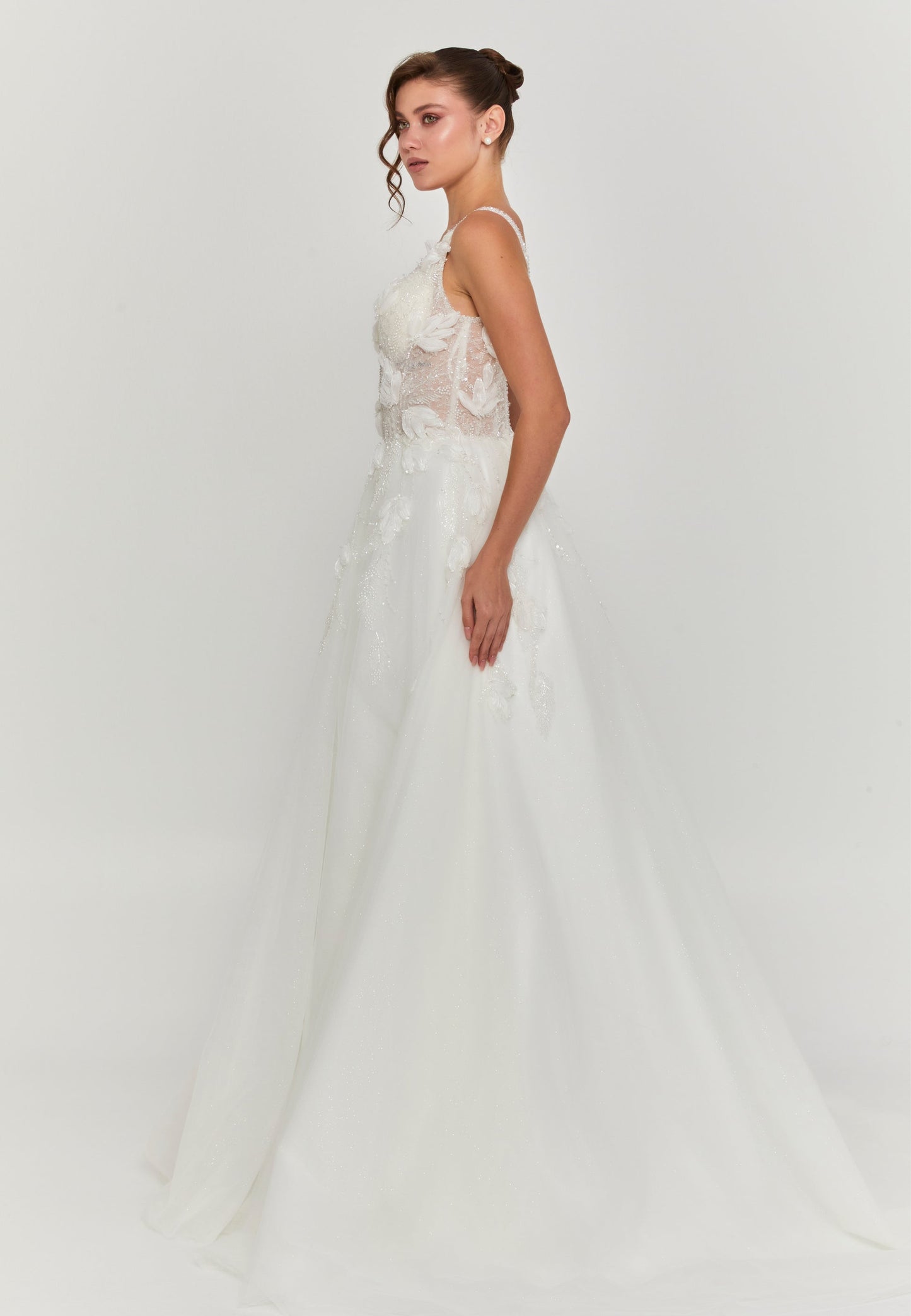 Sleeveless Maxi Tulle Regular Wedding Dress Unit Price: €240
