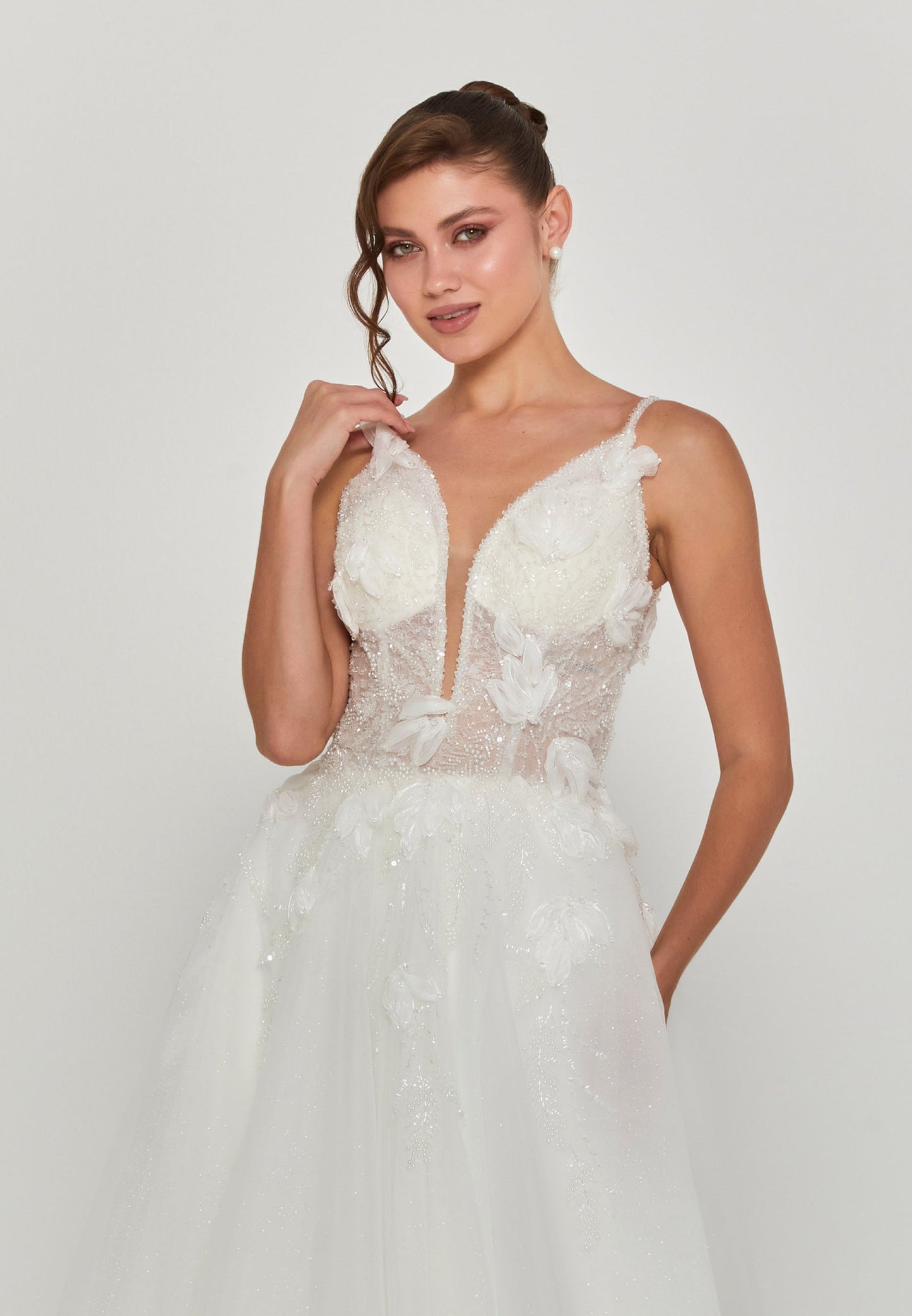 Sleeveless Maxi Tulle Regular Wedding Dress Unit Price: €240