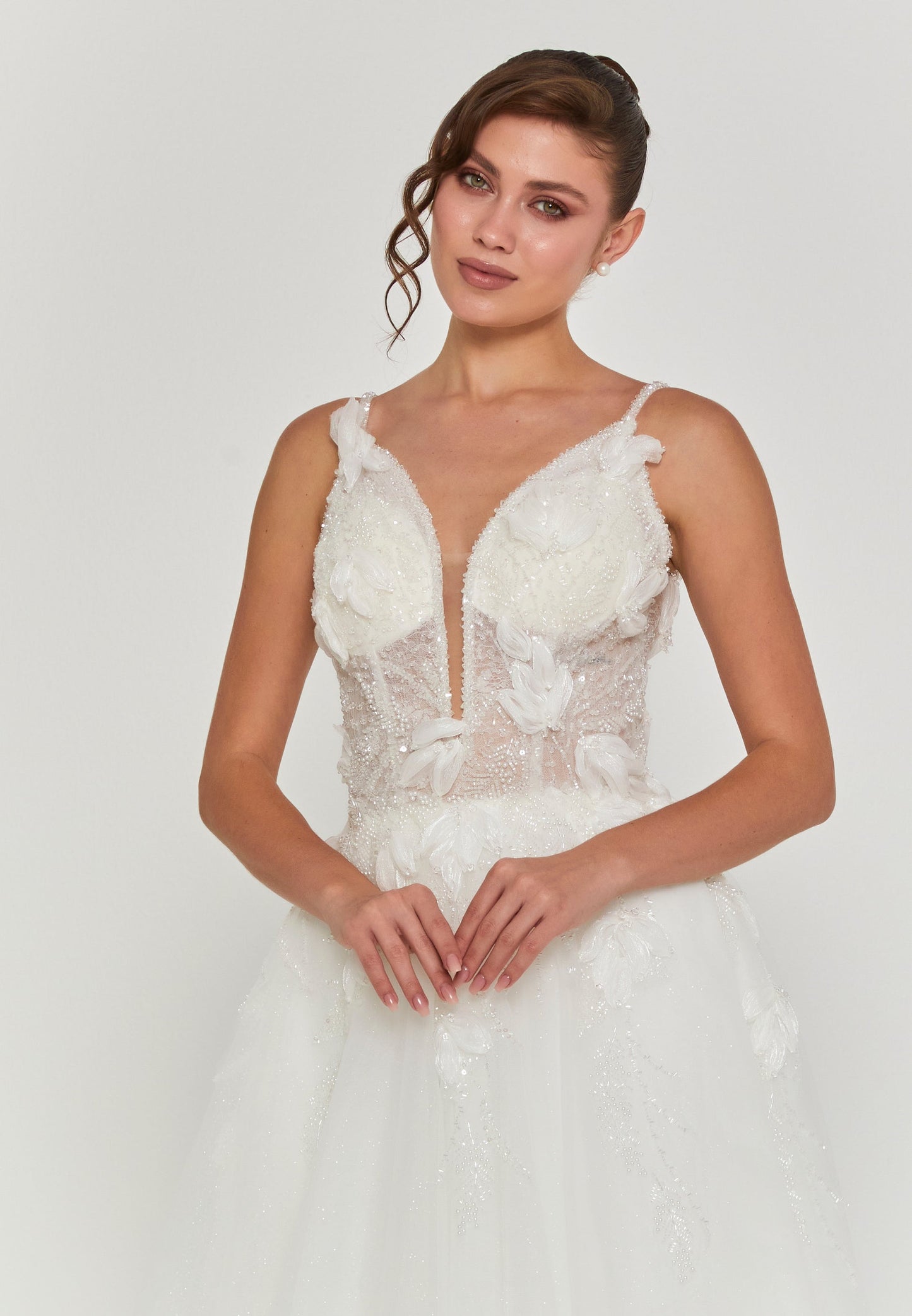 Sleeveless Maxi Tulle Regular Wedding Dress Unit Price: €240